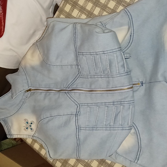 Denim Sleeveless Jumpsuit Small - Picture 8 of 10